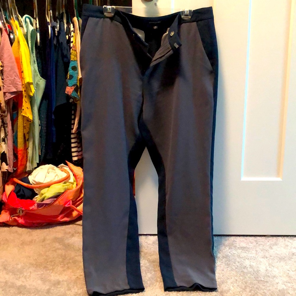 Banana Republic navy and gray colorblock trousers